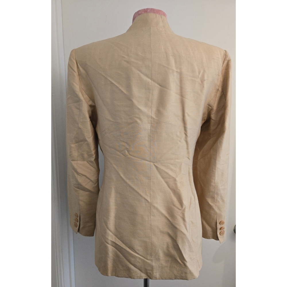 Vintage Silk Neutral Hugo Buscati Jacket Size 6 - Picture 3 of 9